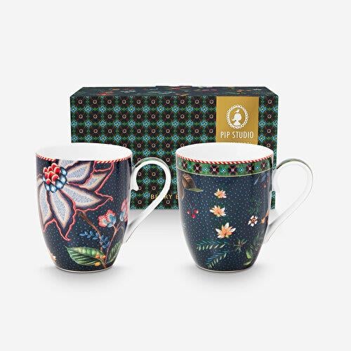 Pip Studio Berry Blues Mavi Porselen Kupa Seti 350 Ml