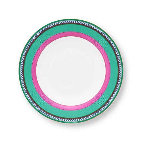 Pip Studio Chique Pembe Yeşil Porselen Çukur Tabak 23,5 Cm