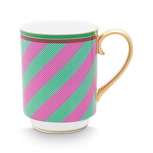 Pip Studio Chique Pembe Yeşil Porselen Kupa 350 Ml