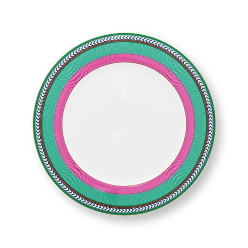 Pip Studio Chique Pembe Yeşil Porselen Yemek Tabağı 28 Cm