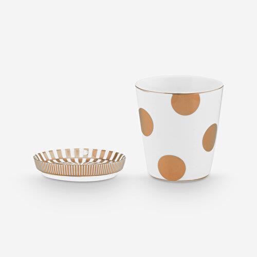 Pip Studio Dot Delight Beyaz Porselen Latte Bardağı Seti 230 Ml