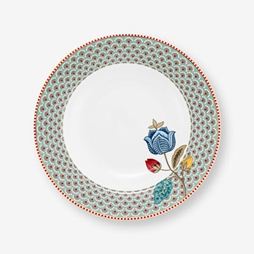 Pip Studio Fantasy Blooming Tales Mavi Porselen Çukur Tabak 21,5 Cm
