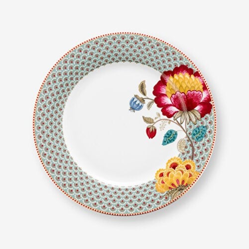 Pip Studio Fantasy Blooming Tales Mavi Porselen Yemek Tabağı 26,5 Cm