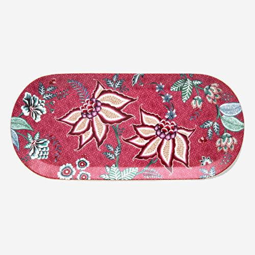 Pip Studio Flower Festival Kırmızı Porselen Servis Tabağı 33 Cm