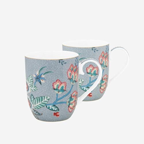 Pip Studio Flower Festival Mavi Porselen Kupa Seti 145 Ml