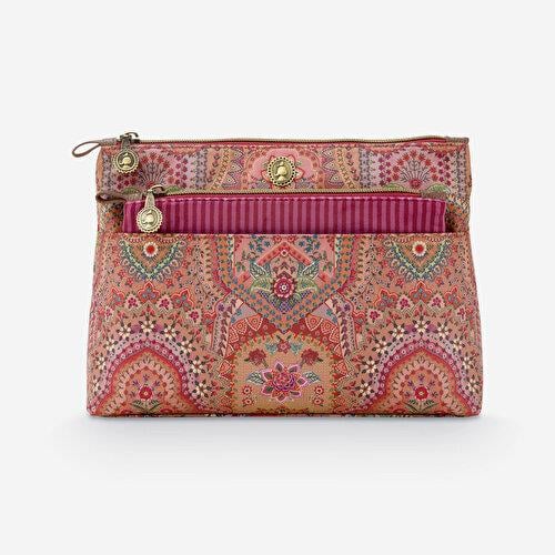 Pip Studio Jabali Kırmızı Kadife Makyaj Çantası 26X7,5X18 Cm