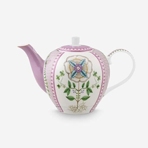 Pip Studio Lily & Lotus Mor Porselen Demlik 1600 Ml