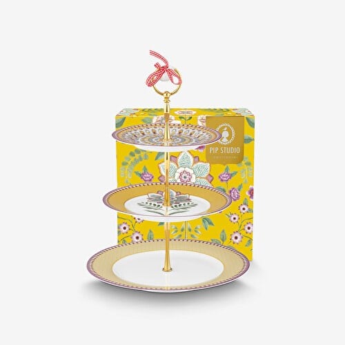 Pip Studio Lily & Lotus Sarı Porselen Kek Standı 26,5 Cm