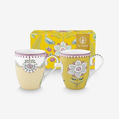 Pip Studio Lily & Lotus Sarı Porselen Kupa Seti 350 Ml