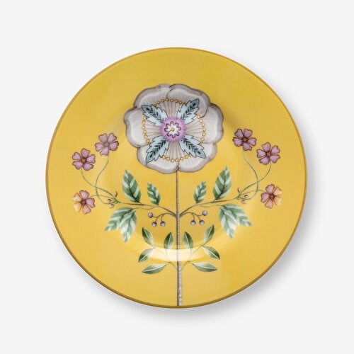 Pip Studio Lily & Lotus Sarı Porselen Petit Four Tabağı 12 Cm