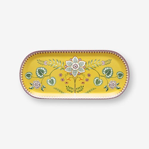 Pip Studio Lily & Lotus Sarı Porselen Servis Tabağı 33 Cm
