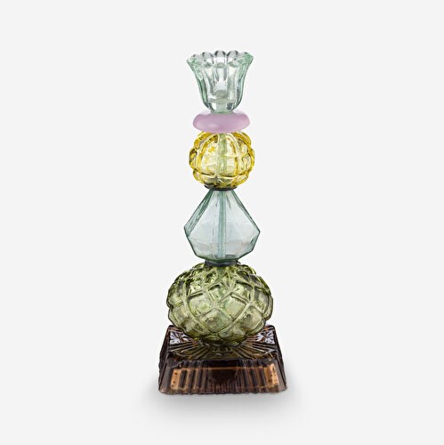 Pip Studio Lily & Lotus Yeşil Cam Şamdan 23,5 Cm