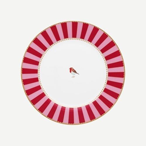 Pip Studio Love Birds Kırmızı Pembe Porselen Kahvaltı Tabağı 21 Cm
