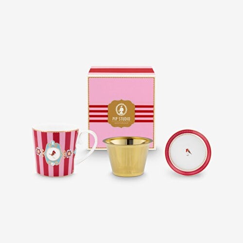 Pip Studio Love Birds Kırmızı Porselen Kupa Seti 250 Ml