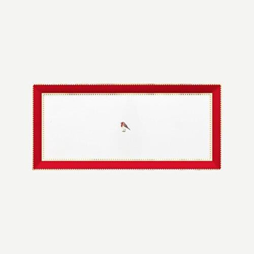 Pip Studio Love Birds Kırmızı Porselen Servis Tabağı 33,3X15,5 Cm