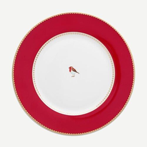 Pip Studio Love Birds Kırmızı Porselen Yemek Tabağı 26,5 Cm
