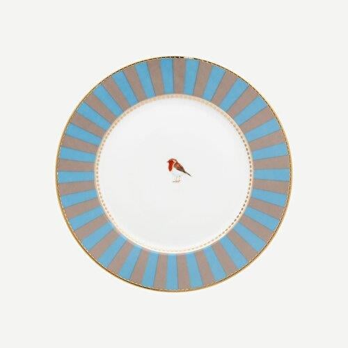 Pip Studio Love Birds Mavi Haki Porselen Pasta Tabağı 17 Cm