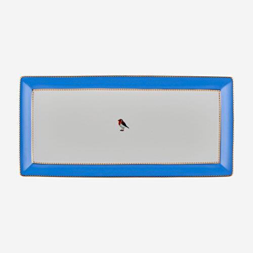 Pip Studio Love Birds Mavi Porselen Servis Tabağı 33,3X15,5 Cm