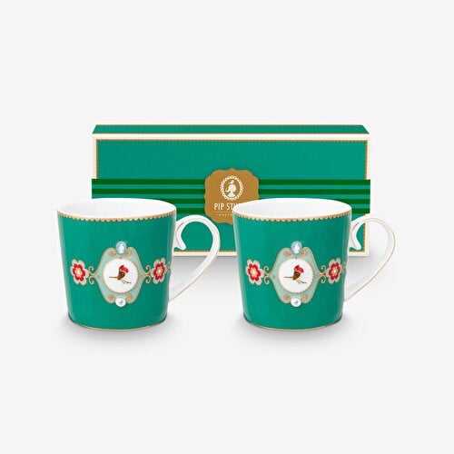 Pip Studio Love Birds Yeşil Porselen Kupa Seti 250 Ml