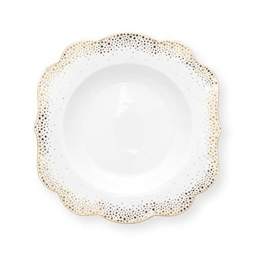 Pip Studio Royal Gold White Beyaz Porselen Çukur Tabak 23,5 Cm