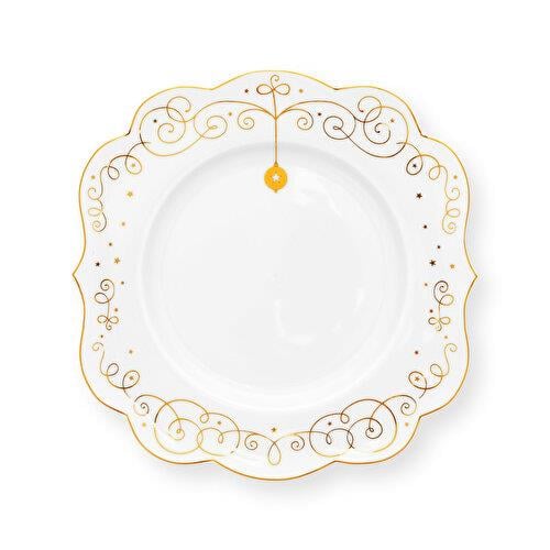Pip Studio Royal Gold White Beyaz Porselen Pasta Tabağı 17 Cm