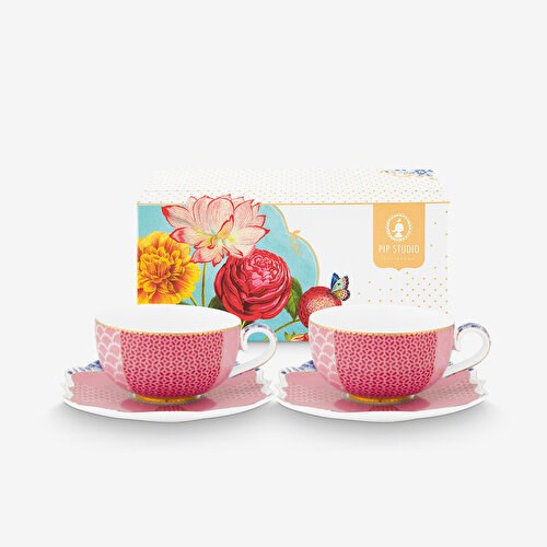 Pip Studio Royal Pembe Porselen Kahve Fincan Seti 125 Ml