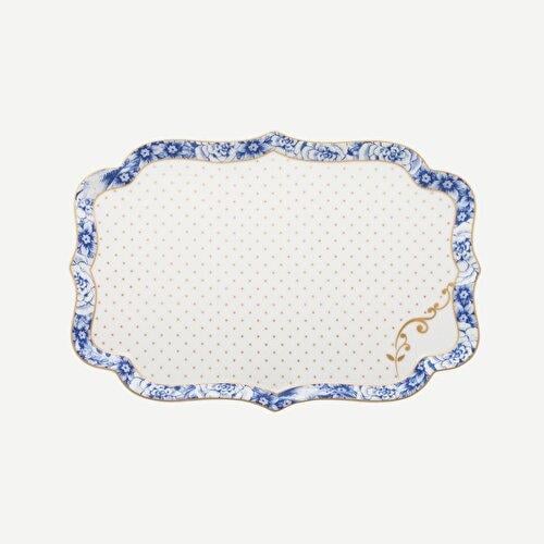Pip Studio Royal White Mavi Beyaz Porselen Tepsi 26 Cm