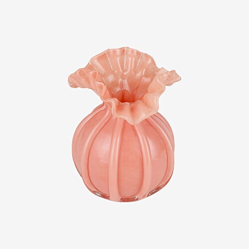 ROSE & TULIPANI MILANO Gala Pembe Cam Vazo 12X12x17 Cm