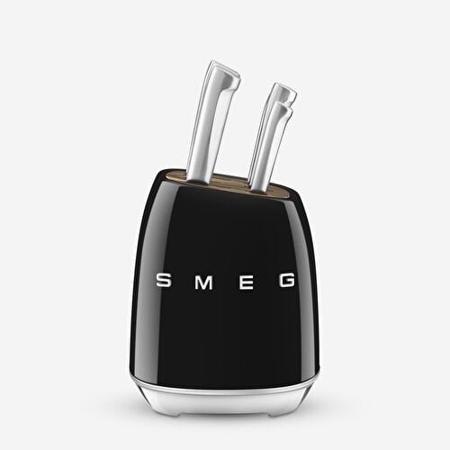 SMEG Siyah Paslanmaz Çelik Standlı Bıçak Seti