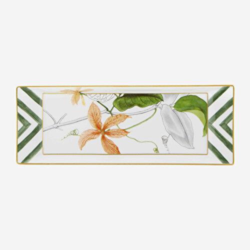 VISTA ALEGRE Amozonia Yeşil Porselen Servis Tabağı 32X12 Cm