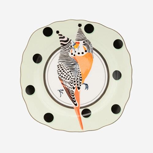 YVONNE ELLEN Animals Beyaz Porselen Pasta Tabağı 16 Cm