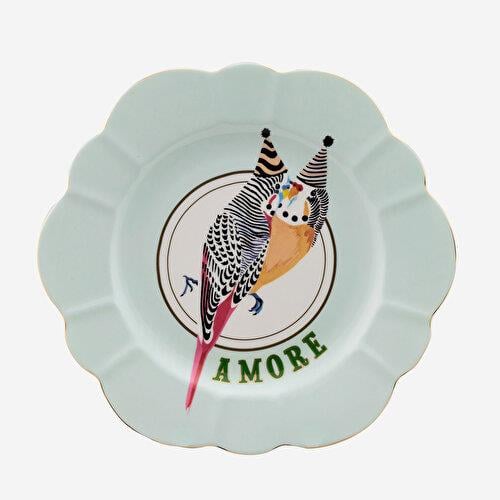 YVONNE ELLEN Animals Yeşil Porselen Kahvaltı Tabağı 23 Cm