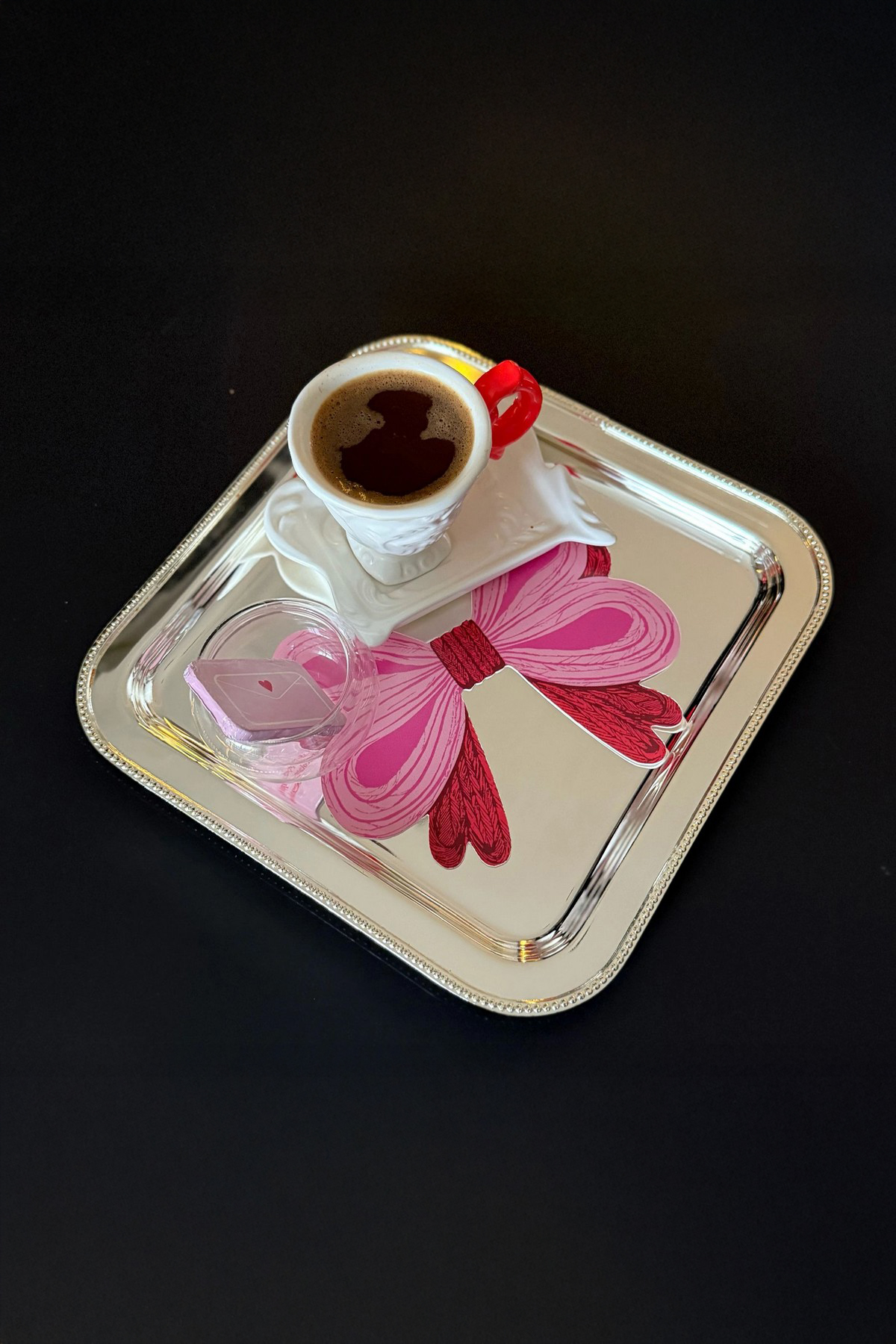 Pink Bow Set of 6 Drink Coaster