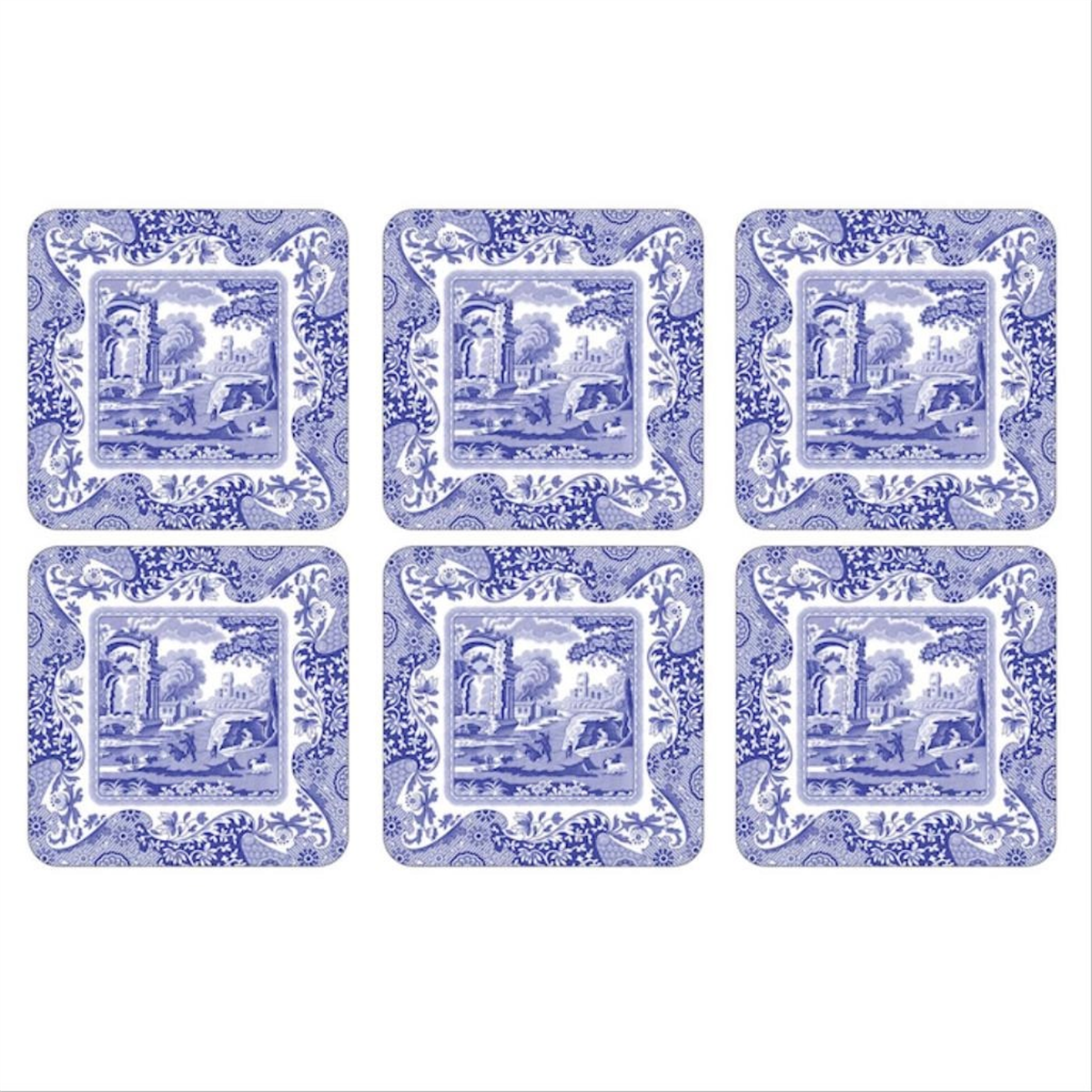 Blue Italian 6lı Bardak Altlığı