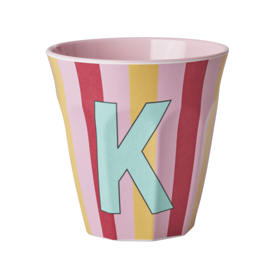 Melamin Çizgili Bardak Pembe-K
