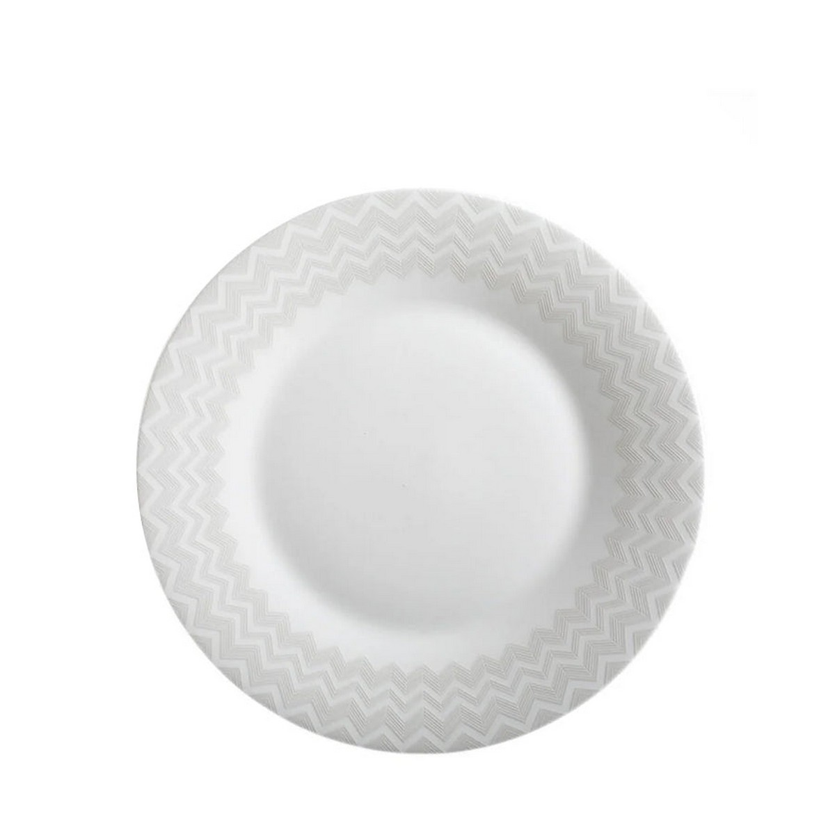 Zig Zag White Beyaz Gri Yemek Tabağı 27,5 cm