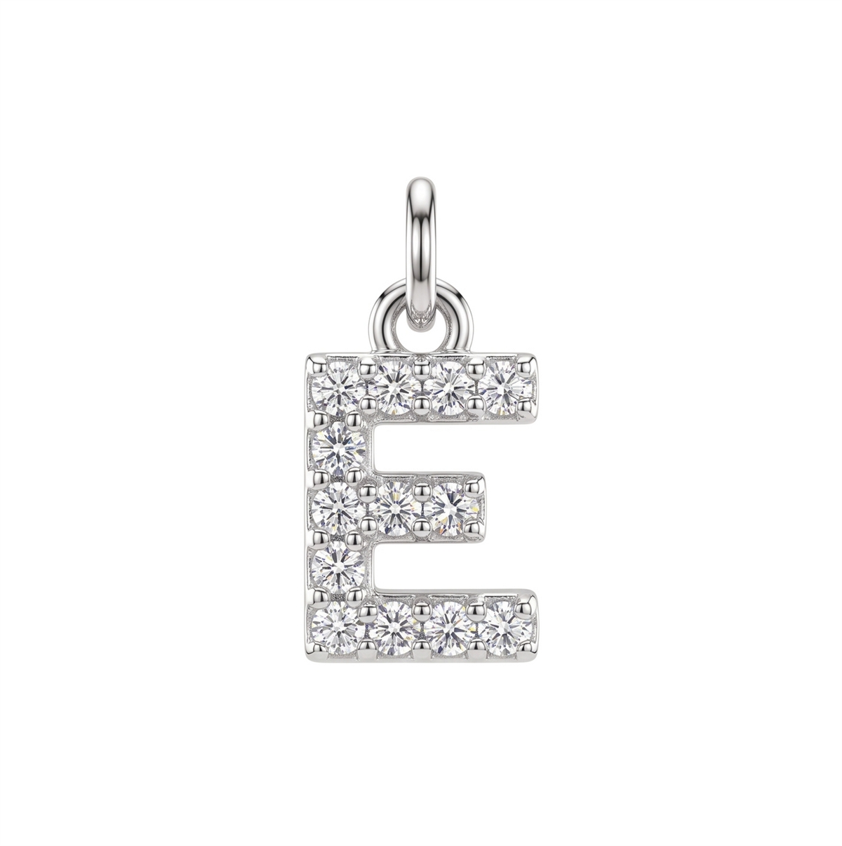 Letter E Charm - Silver