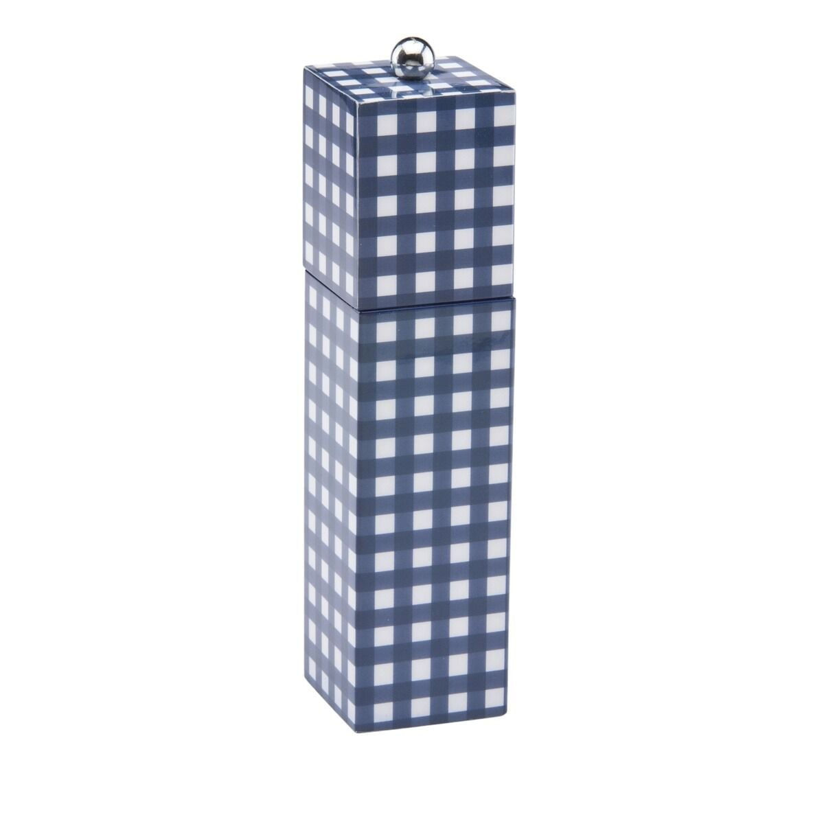 Gingham Lacivert Tuz ve Karabiber Değirmeni