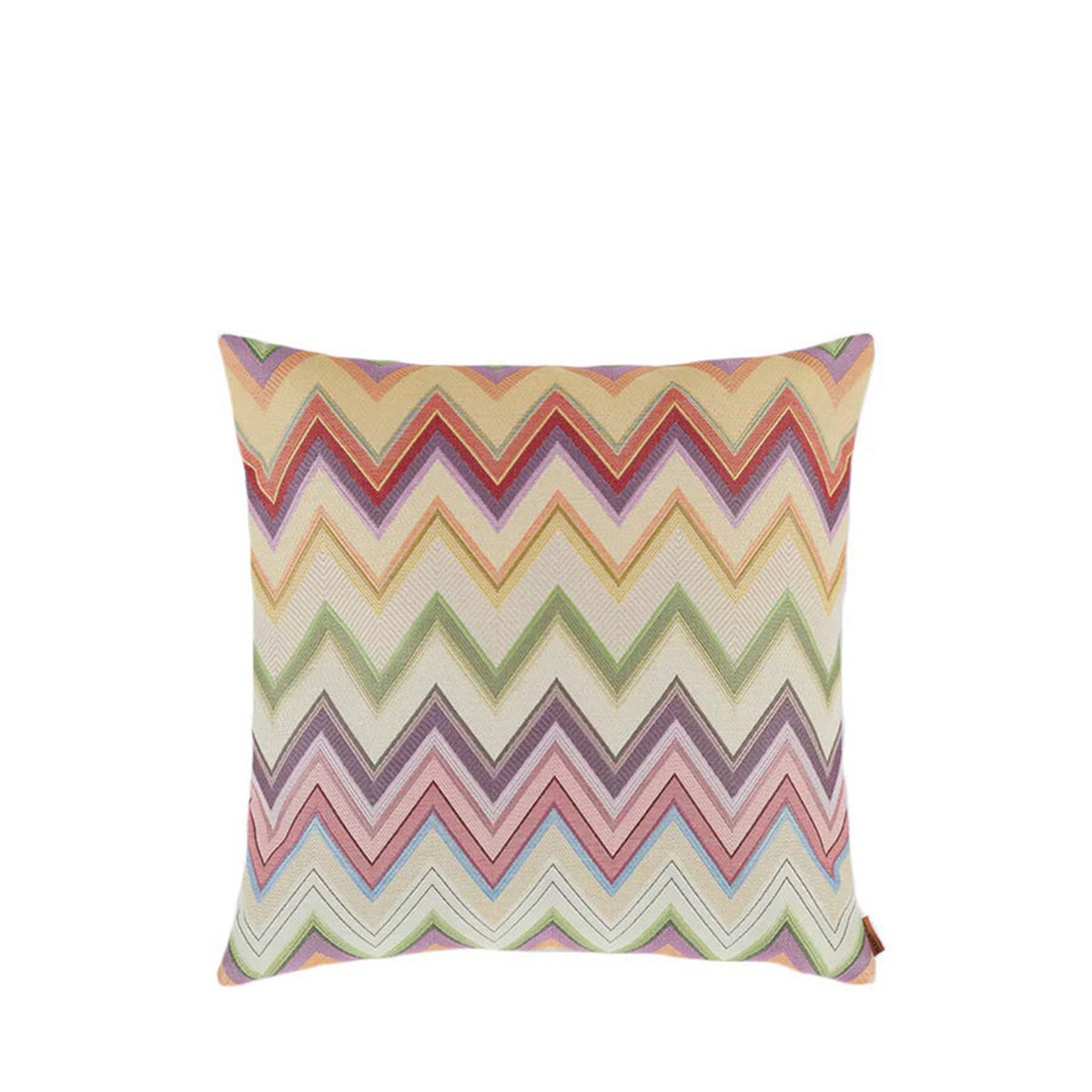 Agadir Turuncu Çok Renkli Zigzag Desenli Dekoratif Yastık 40 x 40 cm