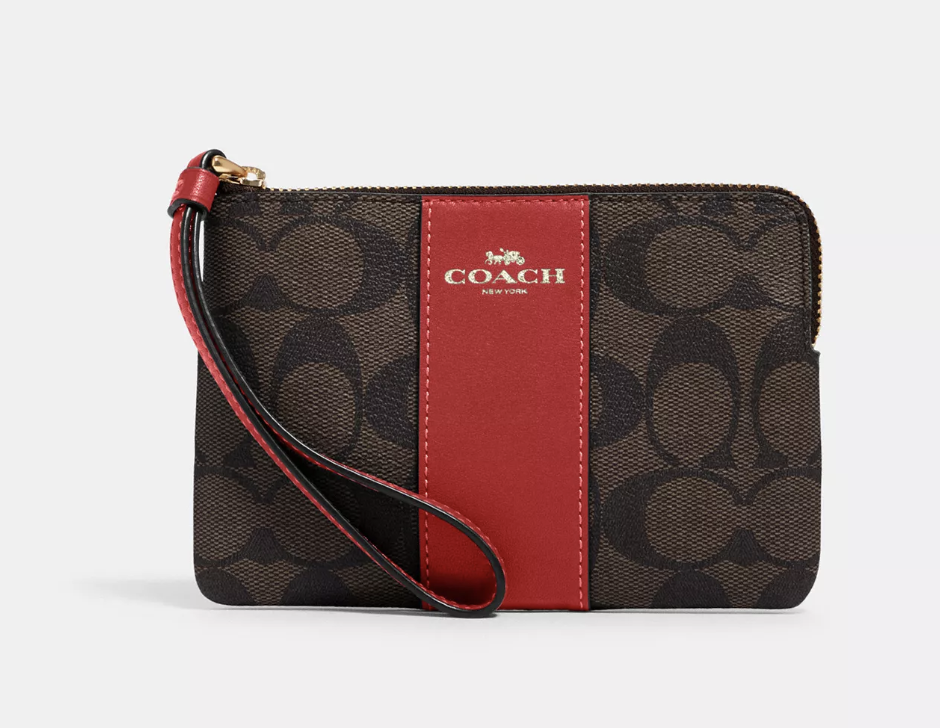 Coach Kahve-Kırmızı El Cüzdanı 