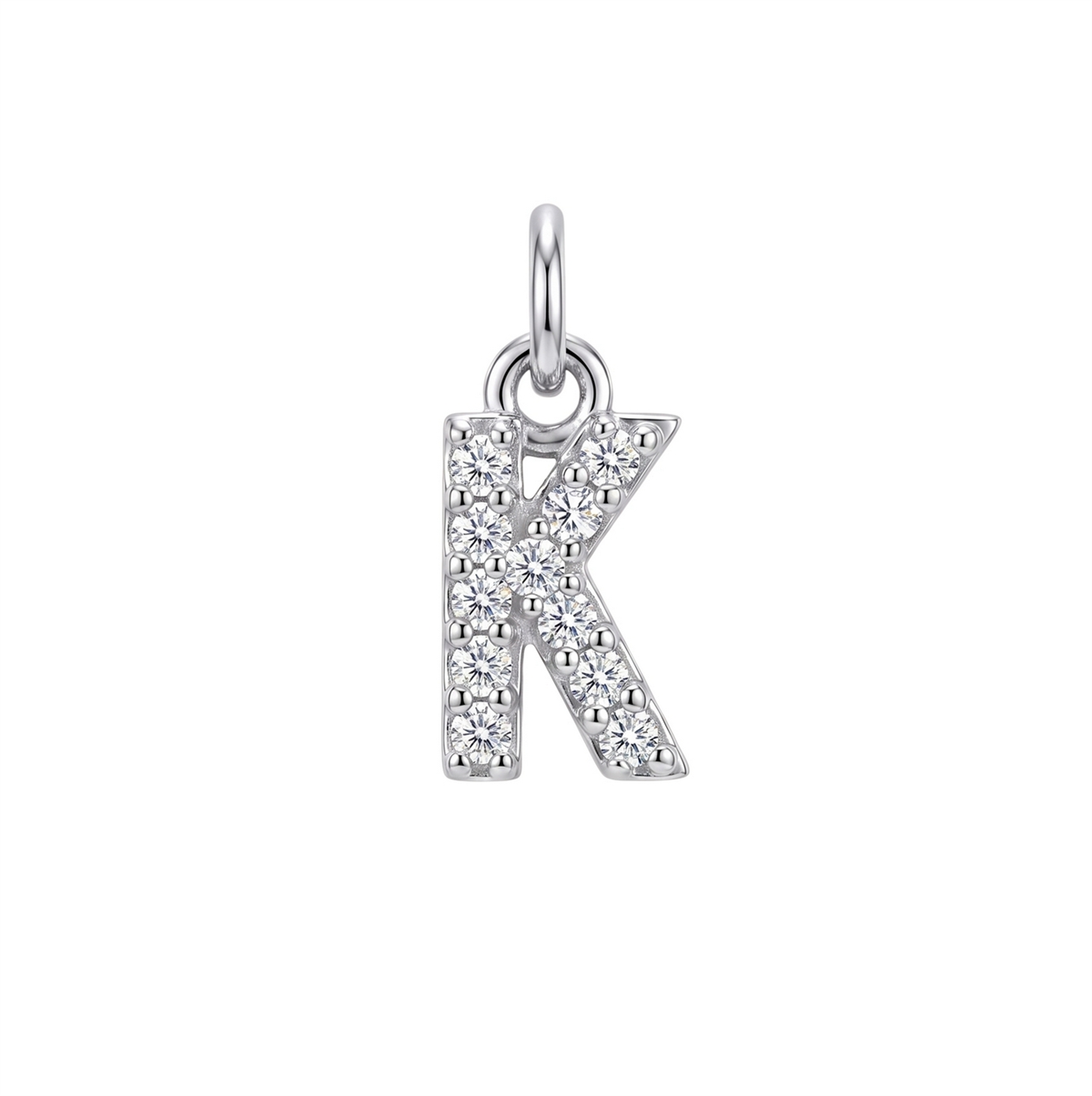 Letter K Charm - Silver