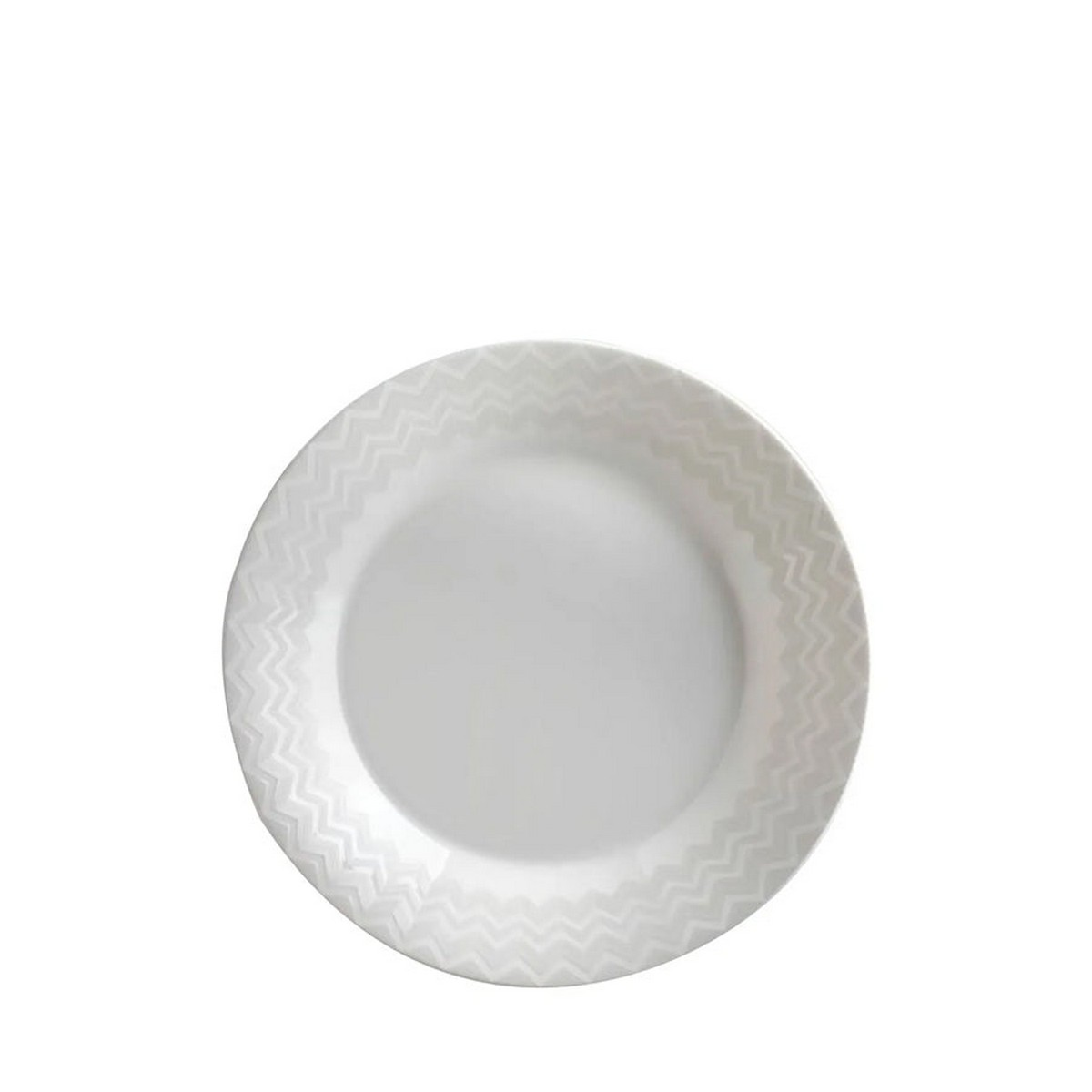 Zig Zag White White Grey Deep Plate 22 cm
