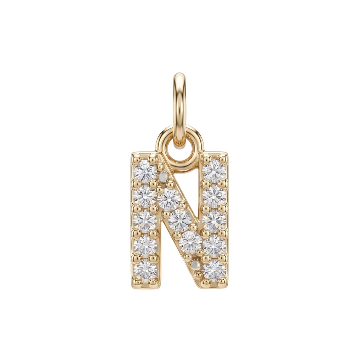 Letter N Charm - Gold