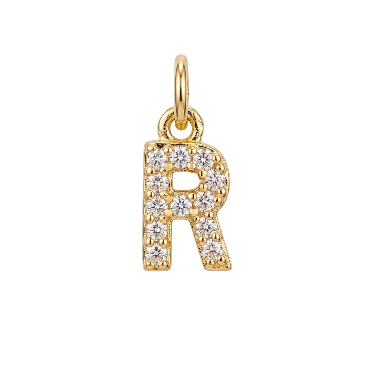 Letter R Charm - Gold
