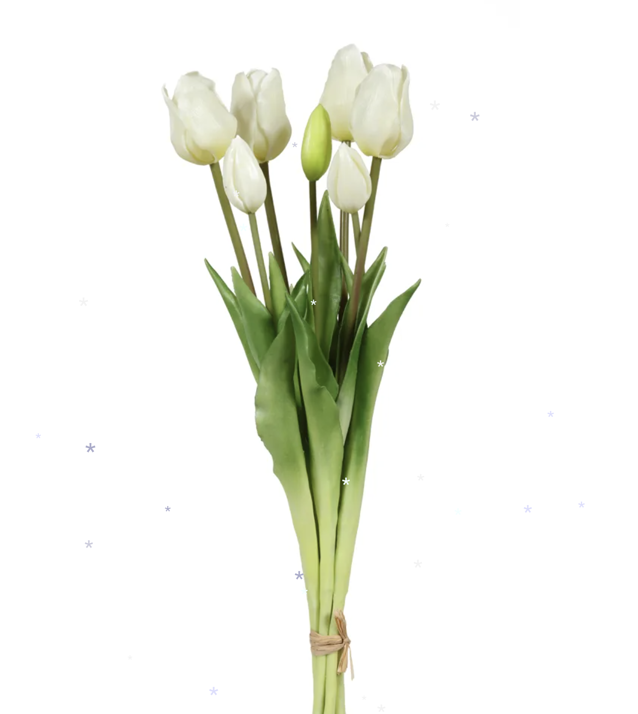 Islak Dokulu Yapay Lale Büyük Boy - 45 cm Beyaz