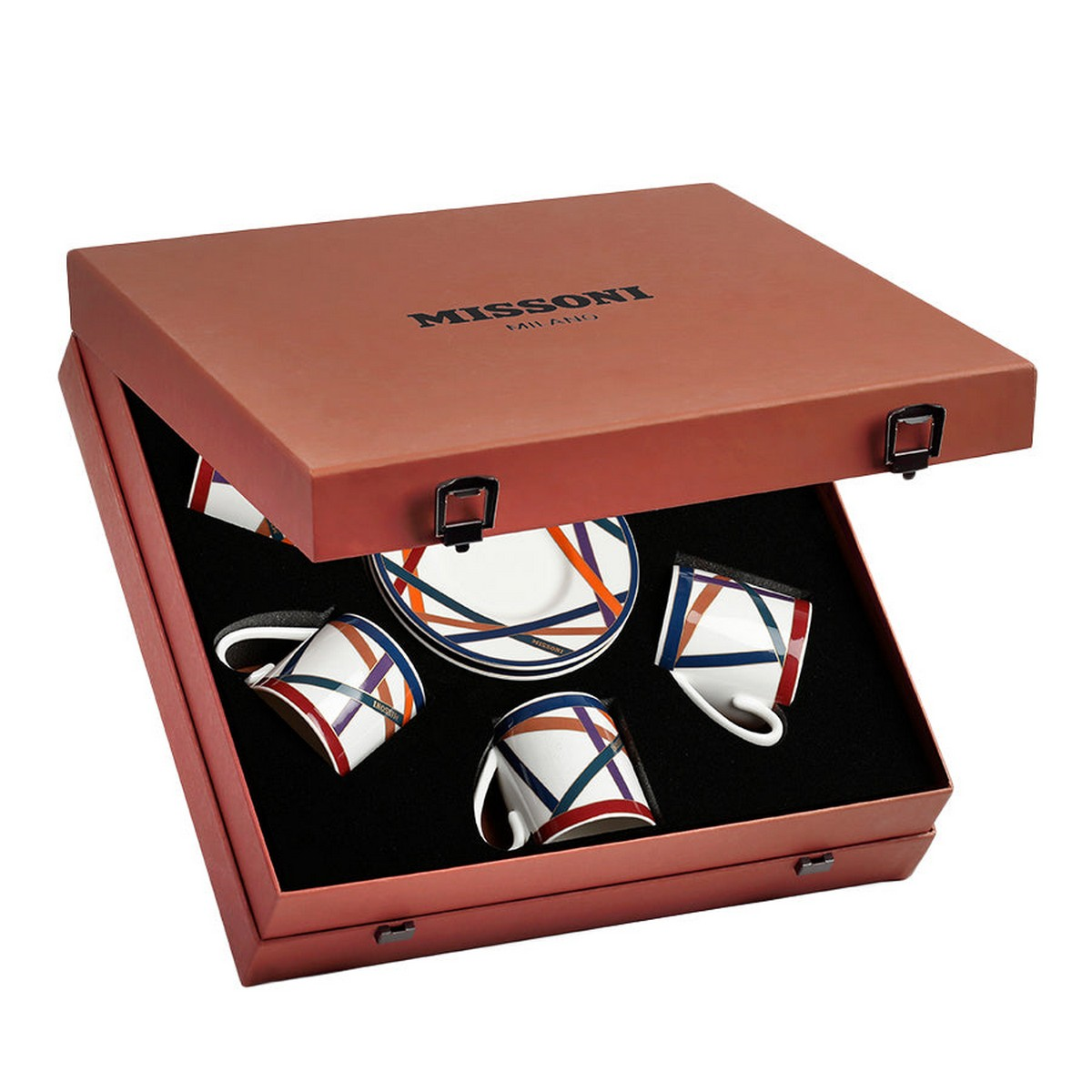 Nastri Multicolor 6-Person Turkish Coffee Cup & Saucer