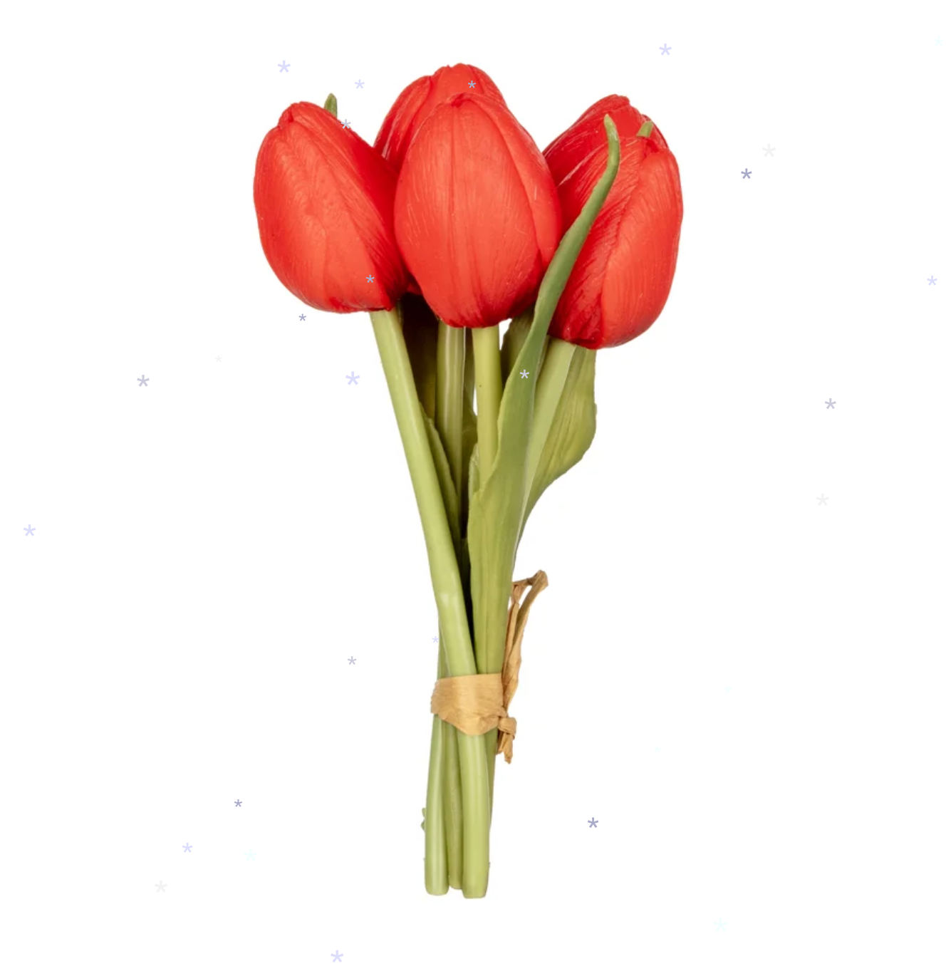 Mini Islak Dokulu Yapay Lale - Kırmızı 16 cm