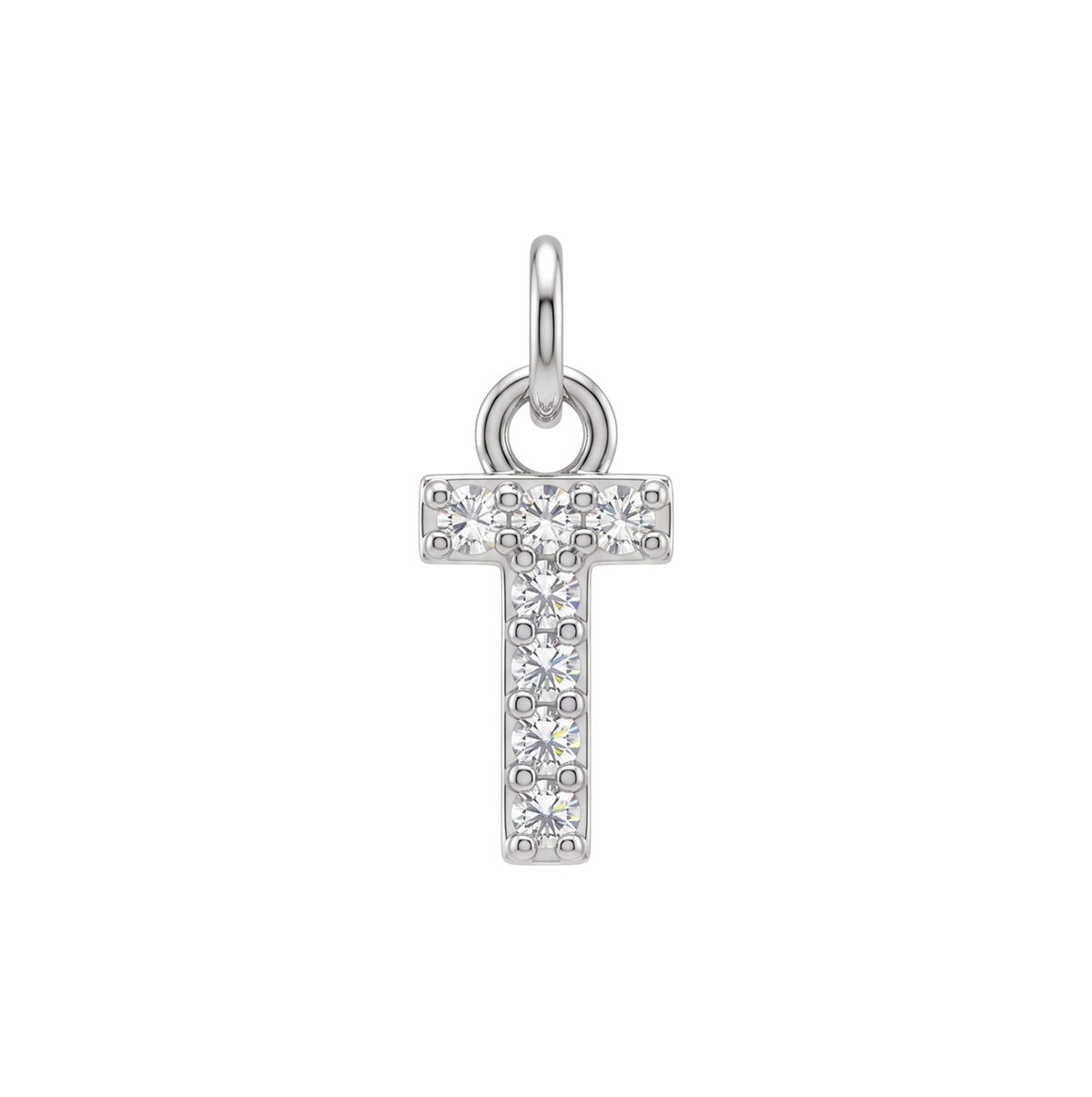 Letter T Charm - Silver