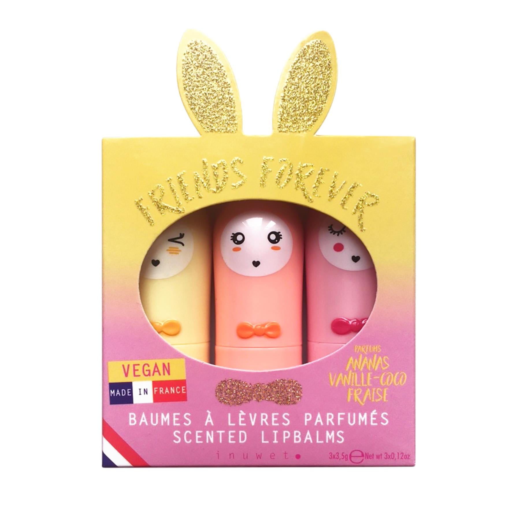 Inuwet - Glitter Gold California 3'lü Lip Balm Seti