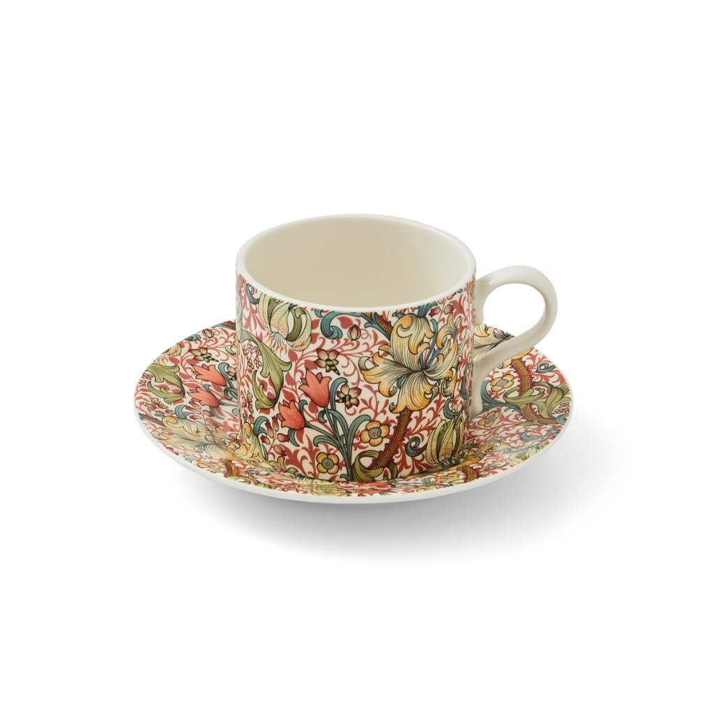 Spode Morris& Co GoldenLily Çay Fincanı + Tabağı